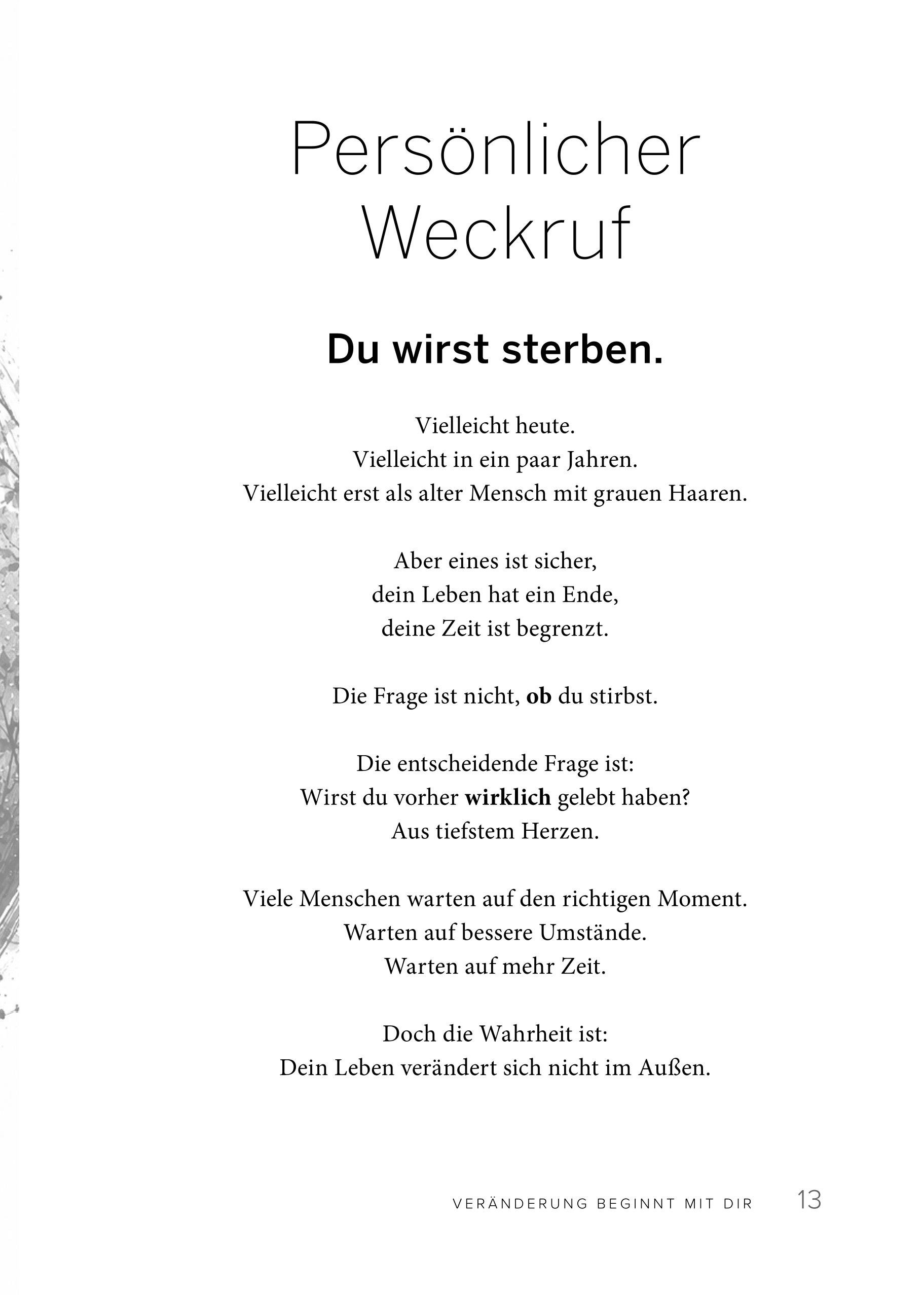 Leseprobe aus „Veränderung beginnt mit dir“ – Persönlicher Weckruf